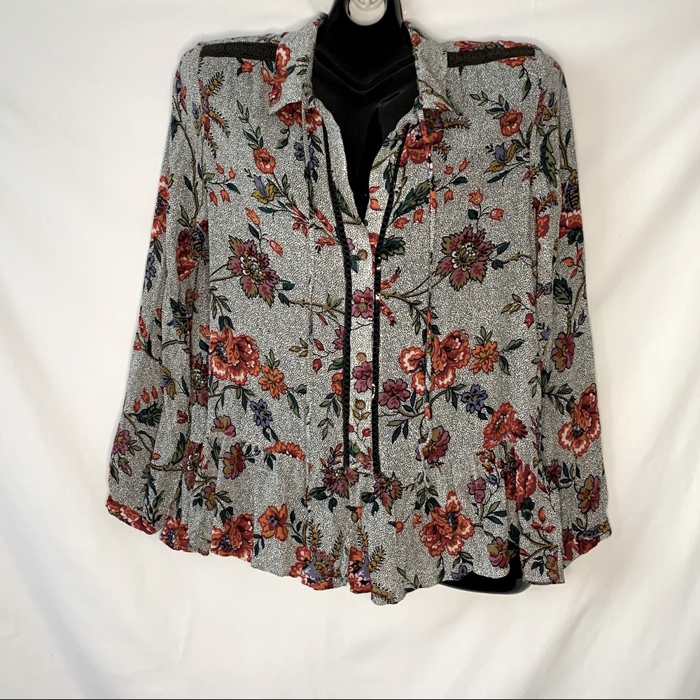 Maeve by Anthropologie Floral Button Down Shirt